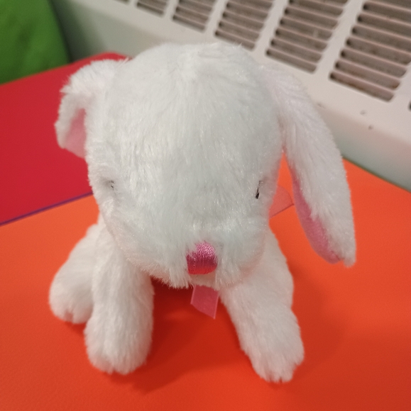 Bunny Plush White Rabbit Spring Easter Hare Lovey Stuffed Animal Made in USA - Picture 6 of 10